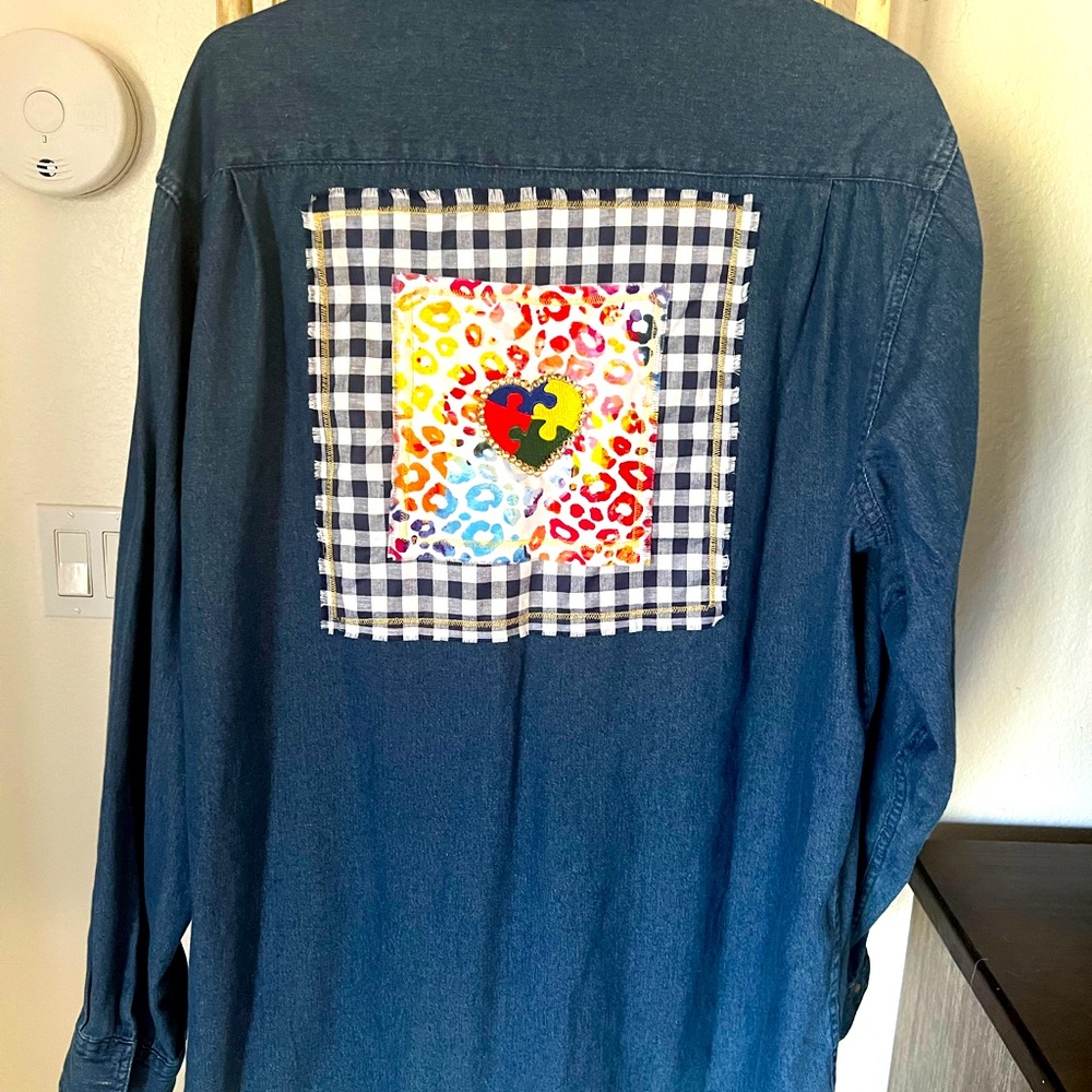 Extra large denim women’s button-down